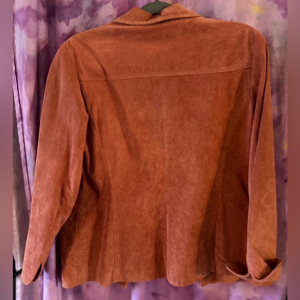 Dusty Rose Pendleton Suede Button Jacket Medium (… - image 4